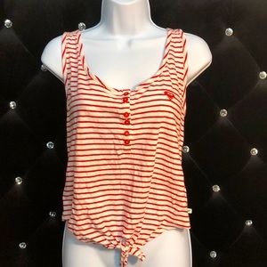 ROXY Striped Tank Top with Tie Front.  NWT.